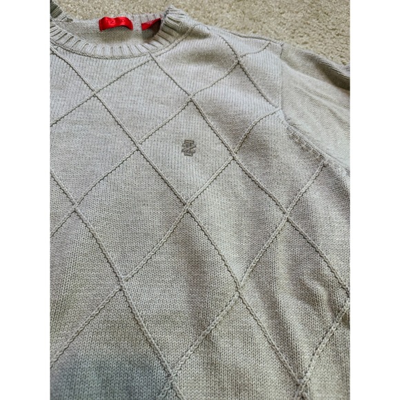 Vintage IZOD Sweater Mens Medium Beige Cotton Logo Tight Knit NWT NEW‎ - Picture 4 of 7